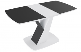 Стол обеденный «Гарда» Тип 1 (Белый/Стекло матовое черный графит) в Лесосибирске - lesosibirsk.katalogmebeli.com | фото 5